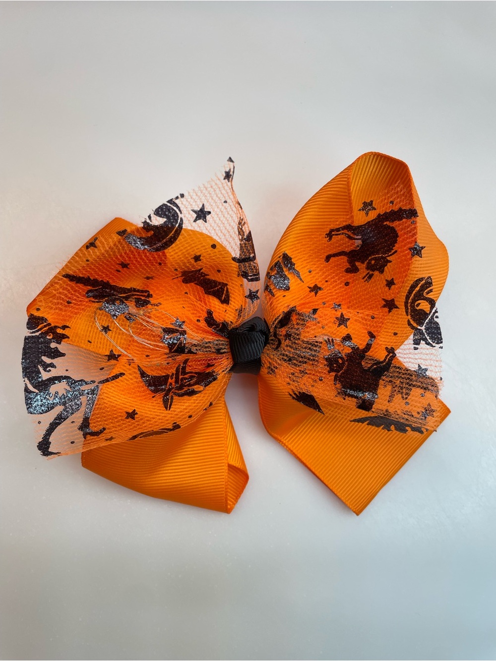 Orange Halloween Light Up Kids Hair Bow